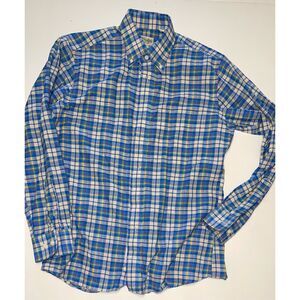 Gitman Bros Mens Size M Blue Plaid Long Sleeve‎ Button Down Shirt